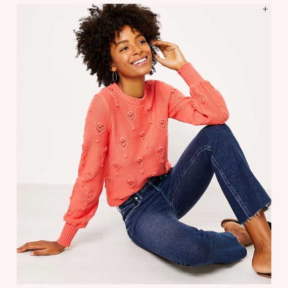 LOFT Bobble Pointelle Sweater - Picture 1 of 3